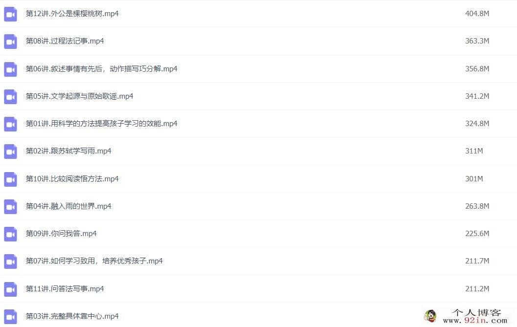 高巍巍 2019暑 小学三年级语文暑假系统班 12讲完结百度网盘分享