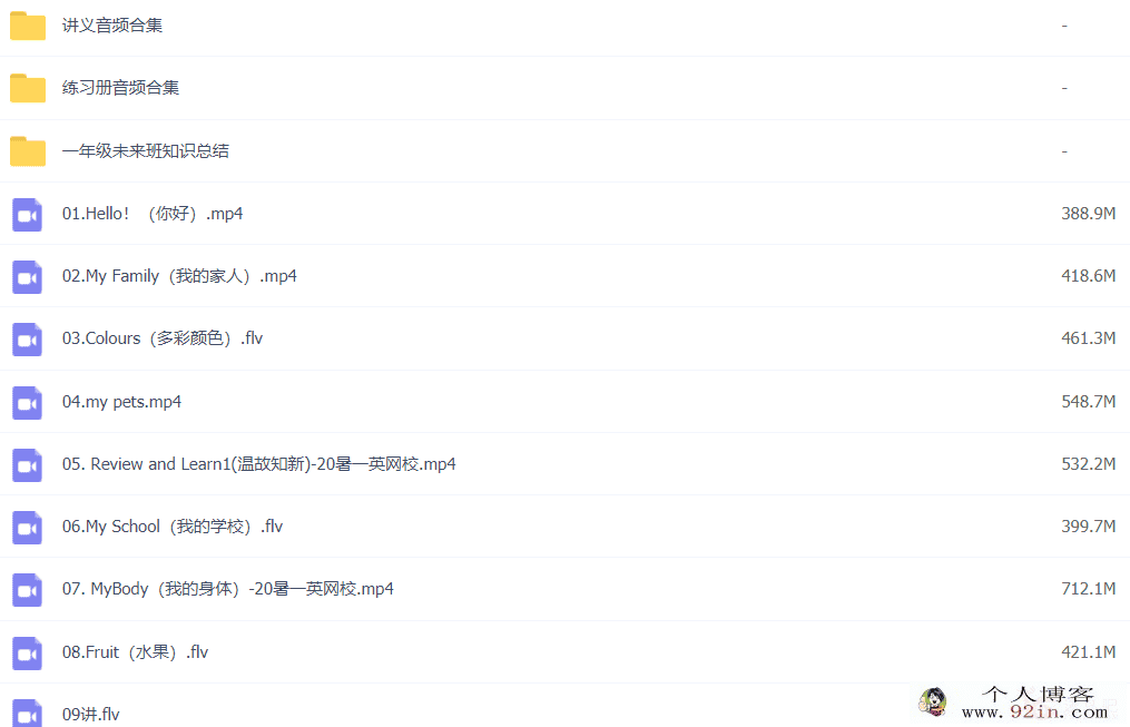 王靖雯 2020暑 一年级英语暑期系统班 10讲完结带讲义