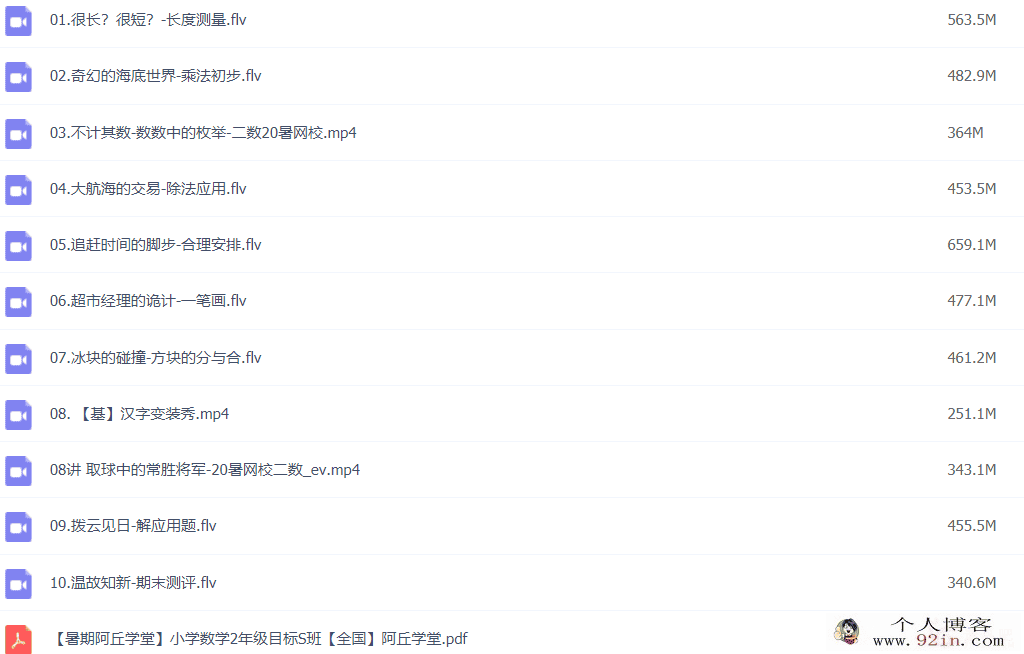 王宝金 2020暑 二年级数学暑期系统班 10讲完结带讲义