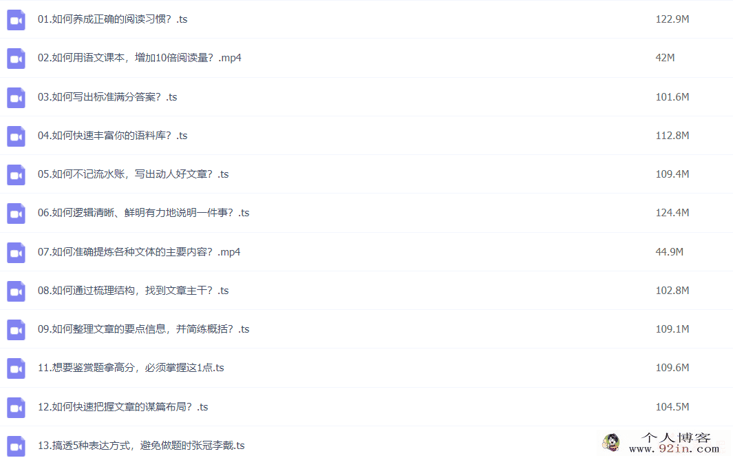 杨思琴 21天语文高分能力训练营 21讲音频课