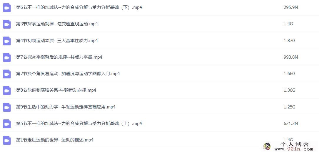 于冲 2021暑期 新高一物理秋季系统班 9讲完整版