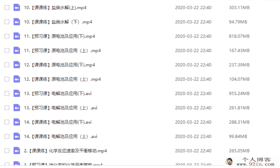 yfd 张鹤至 高二化学暑假班（带讲义） 百度云下载