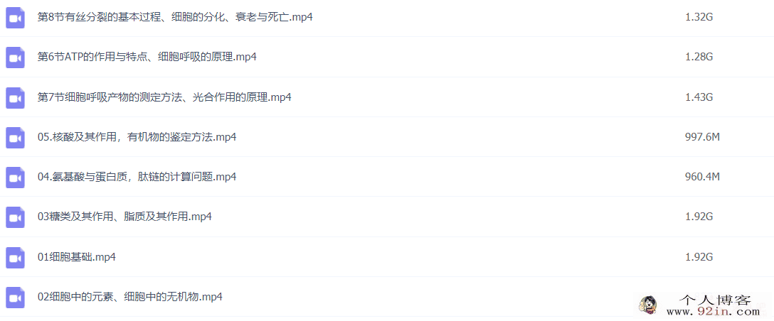 任春磊 2021秋季 新高一生物秋季系统班 秋季班更新8讲