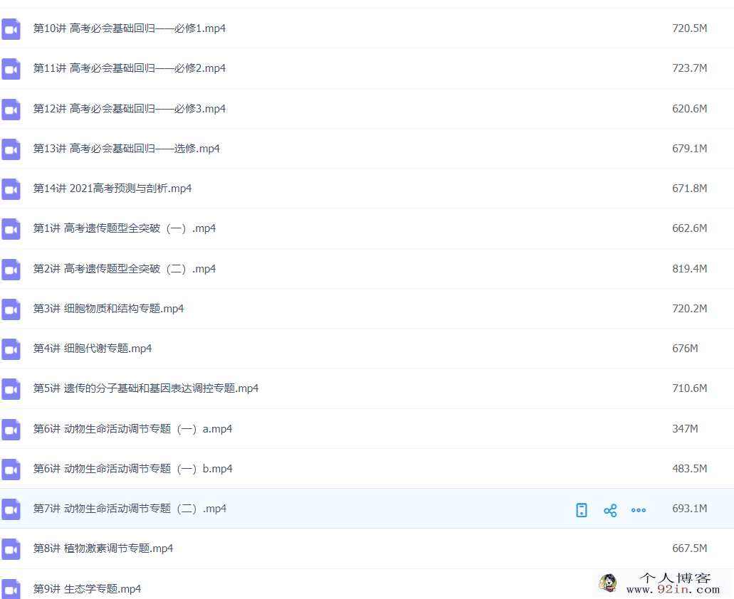 周云 2021高考 高三生物目标清北春季二轮复习14讲完结带讲义