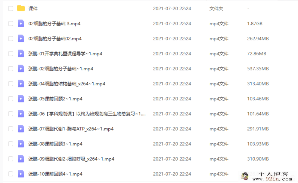2022高考生物 张鹏高考生物一轮复习A+班百度云下载