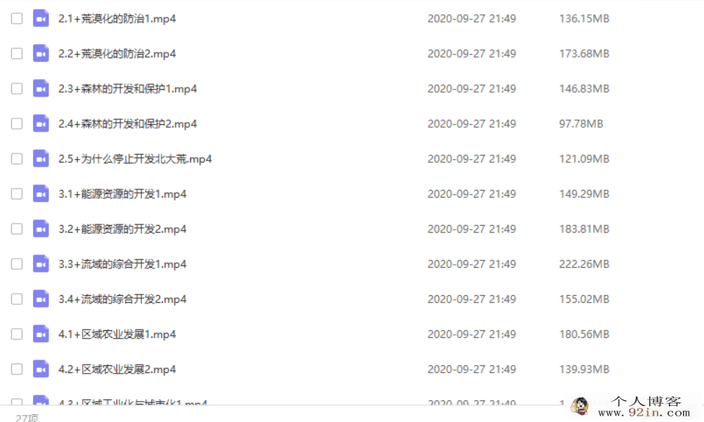 某费全免网 董老师 人教版高二地理上学期 22讲百度云下载