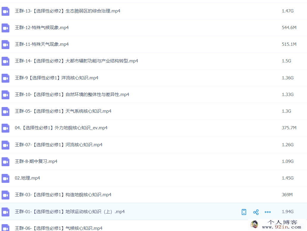 王群 2021秋季 高二地理秋季尖端班 秋季班更新14讲