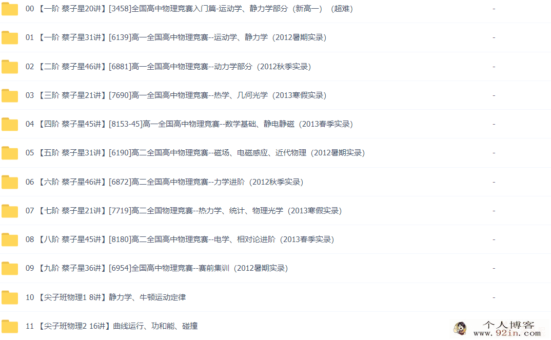蔡子星主讲 爱尖子高中物理竞赛一至九阶物理竞赛课程