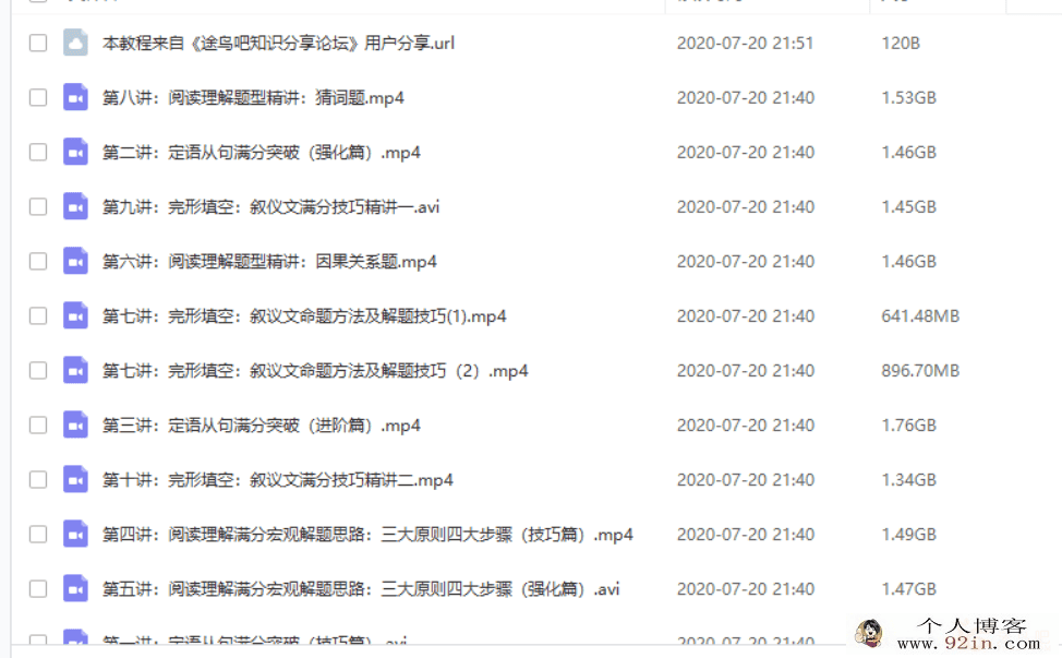 高途课堂 王赞 2019年高一英语暑期系统班百度网盘下载