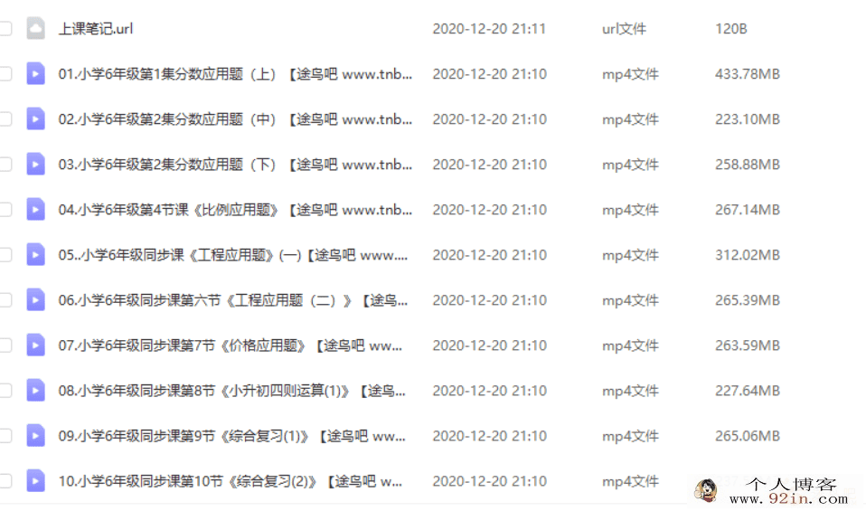 完结王昆仑 百度云下载小学数学6年级同步课程