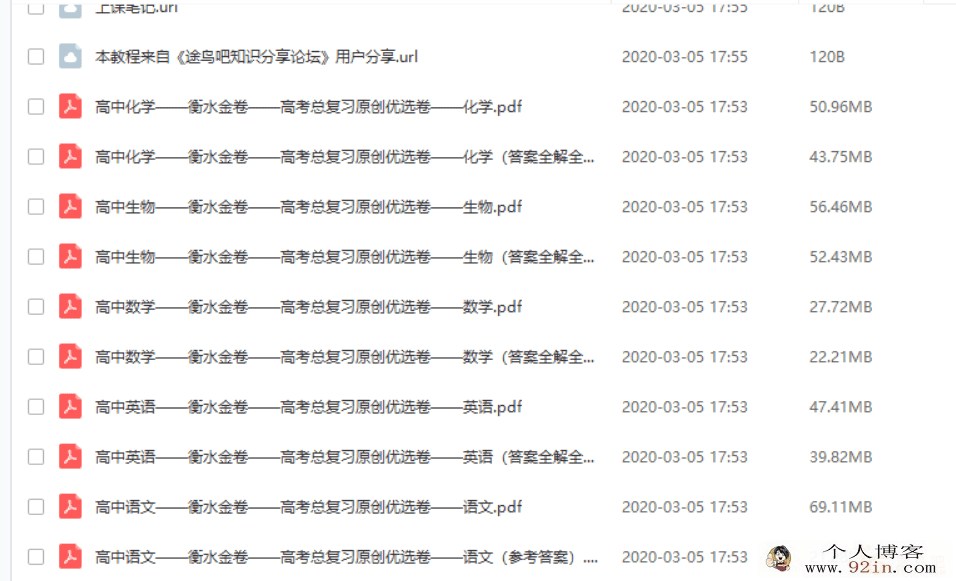 衡水金卷 高考总复习原创优选卷（试卷+答案解析）百度云...