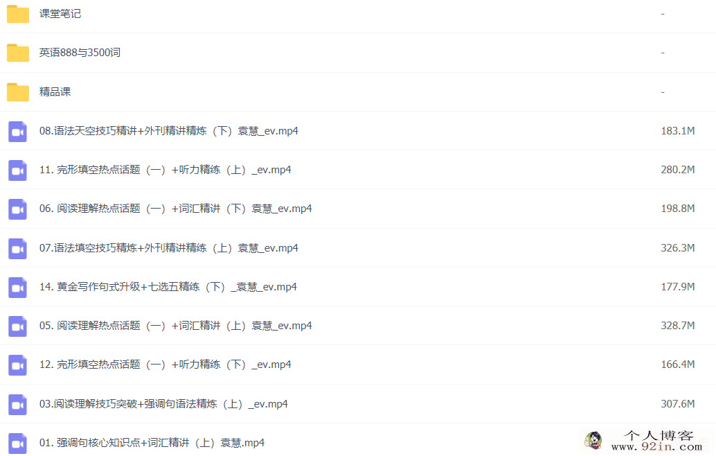 袁慧 2022春季 高二英语春季尖端班更新14讲