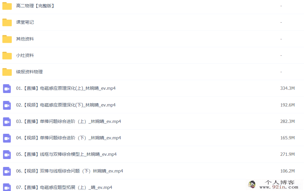 林婉晴 2022春季 高二物理春季尖端班更新21讲