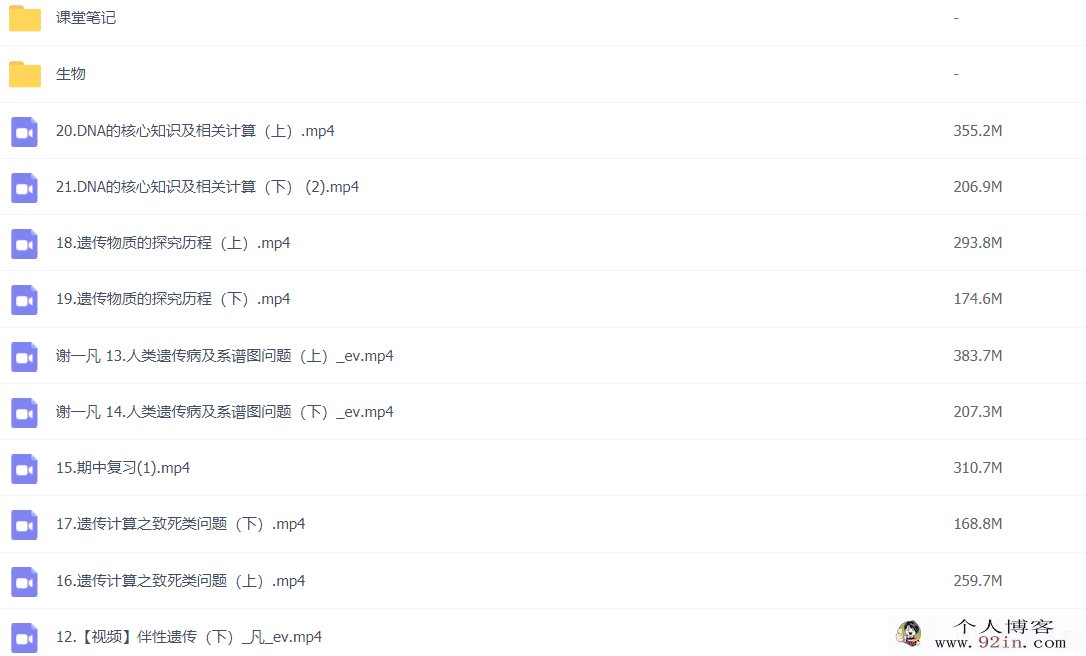 谢一凡 2022春季 高一生物春季尖端班更新21讲
