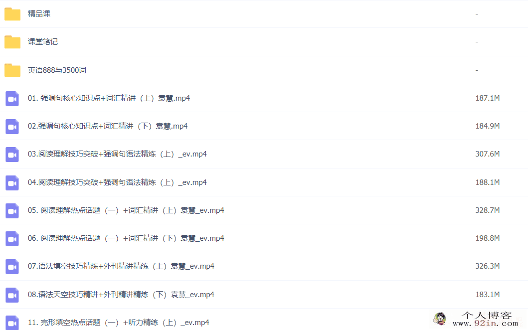 袁慧 2022春季 高二英语春季尖端班更新21讲