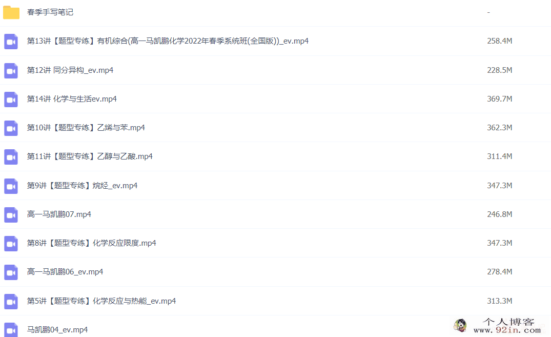 马凯鹏 2022春季 高一化学春季系统班更新14讲