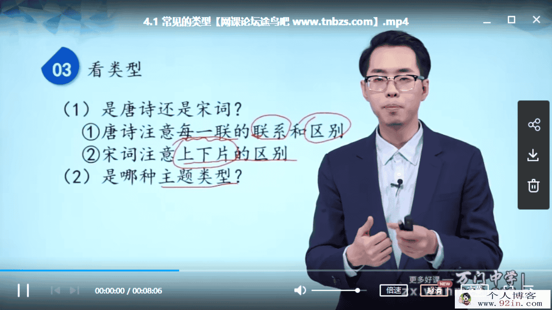 某门中学 张玺 2018年 高中语文深度进阶诗词专题