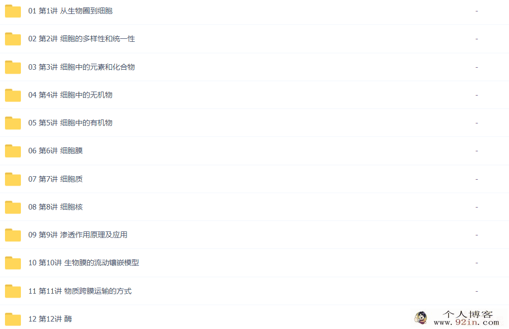 万门中学 高中生物必修一基础课+串讲 27讲完结带讲义