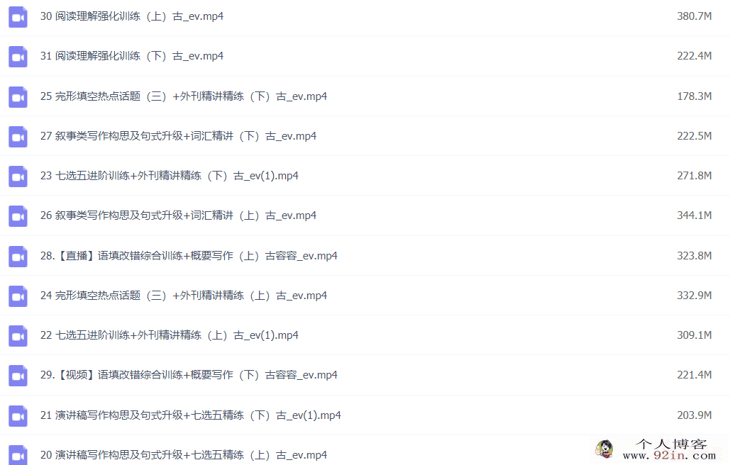 古容容 2022春季 高二英语春季尖端班 31讲完结