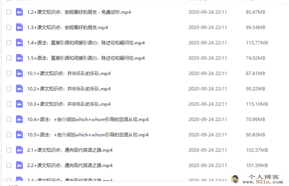 Neenah 王妮娜 人教版高一英语上学期同步课程精讲（50讲）