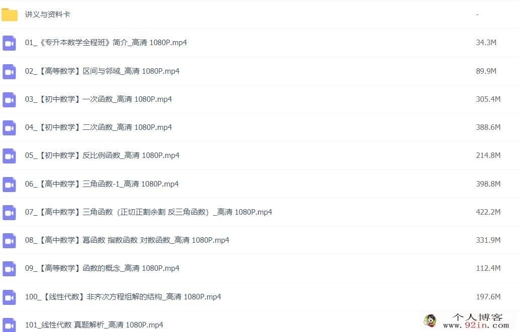 宋浩老师：2022专升本数学全程班 110讲带讲义