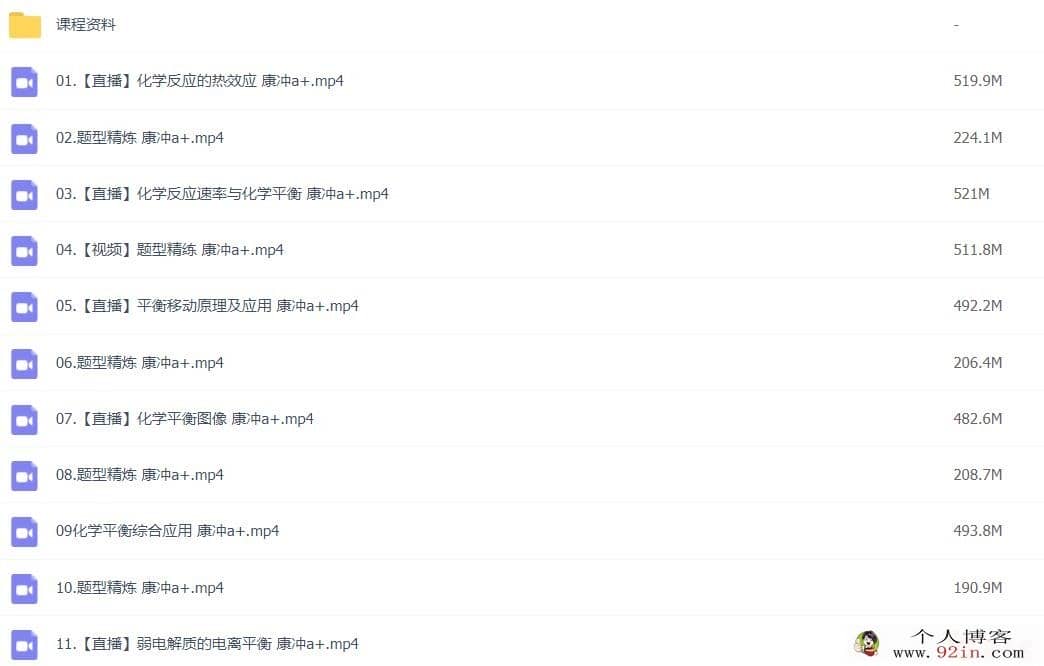 康冲2022秋 高二化学A+秋季班更新28讲 百度网盘分享