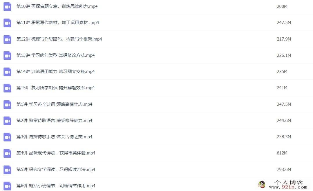 谢欣然 2022秋 高一语文秋季系统班 15讲完结 百度网盘分享