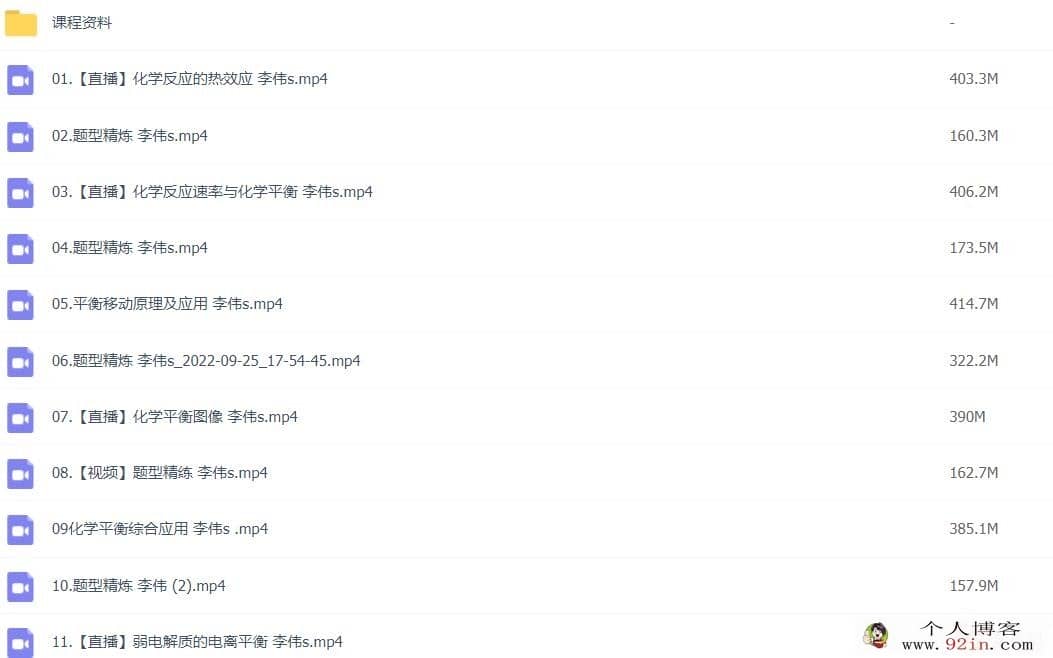 李伟2022秋高二化学S秋季班更新28讲 百度网盘分享