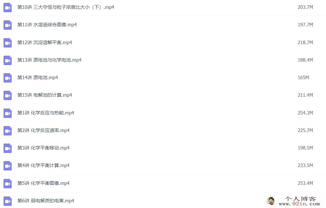 马凯鹏 2022秋 高二化学秋季系统班 15讲完结百度网盘分享