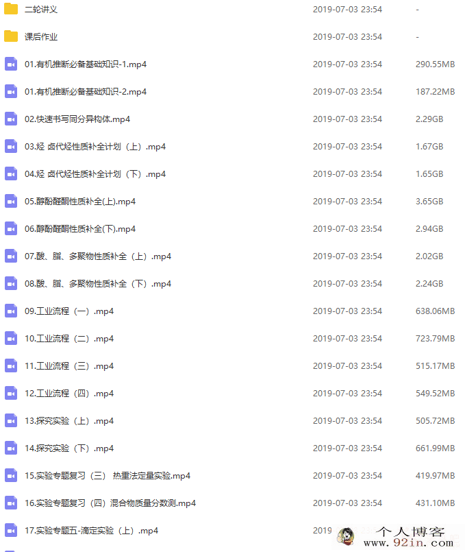 2019年高考化学李政老师一轮二轮课程视频+讲义 百度云
