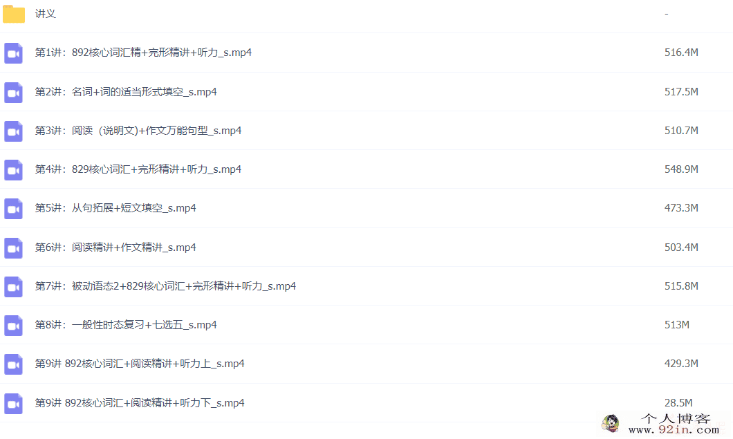 翟锦鑫 2020暑 初三英语暑假系统班9讲带讲义完结-百度云下载
