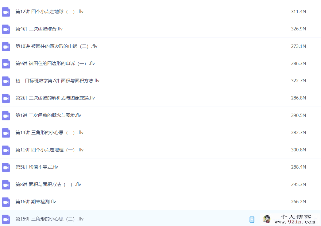 朱韬 2019春 初二数学春季直播目标班-全国16讲带讲义