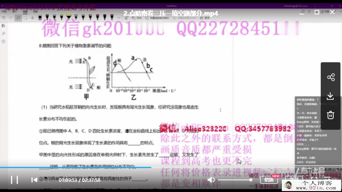 2019高考生物押题课 冯博生物押题（完结带讲义）百度云下载