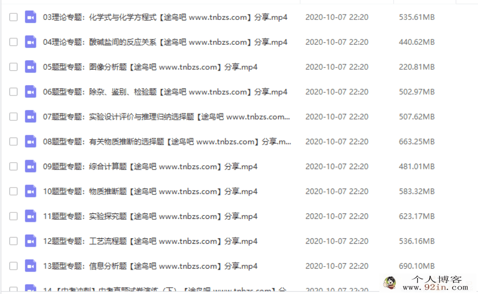 某道精品课 李栋 2020中考化学专题复习课程合集（带讲义）