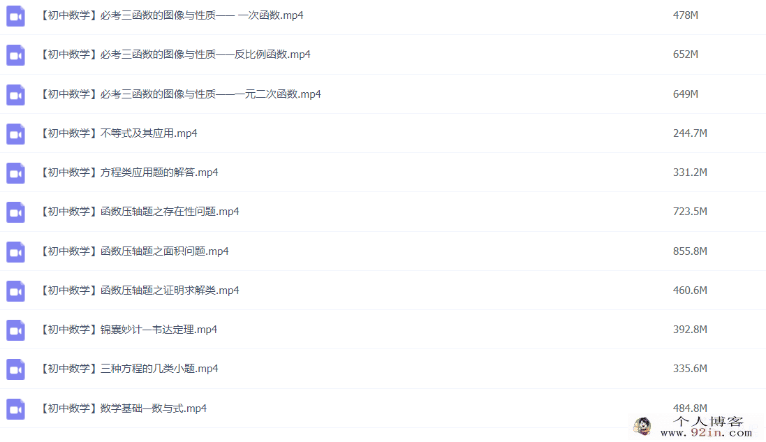 邱崇 初中数学专题课11讲 百度网盘下载