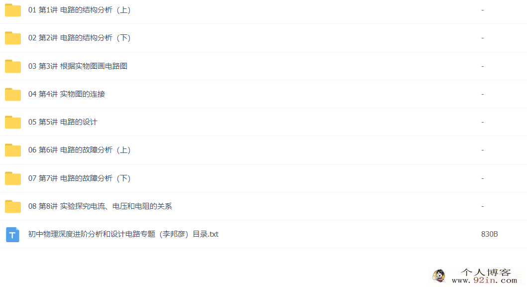 万门中学李邦彦初中物理深度进阶分析和设计电路专题 8讲...
