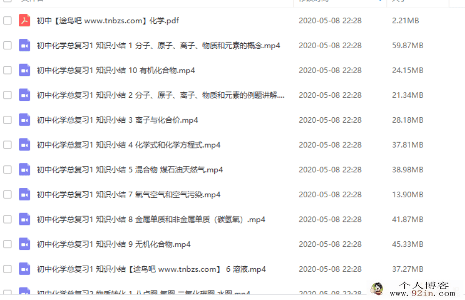 钱老师私塾 初中化学总复习视频课程百度网盘下载