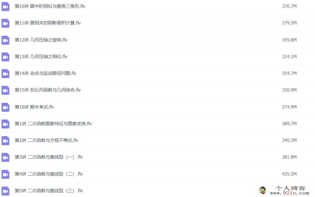 徐德直 初三数学秋季目标班16讲百度网盘