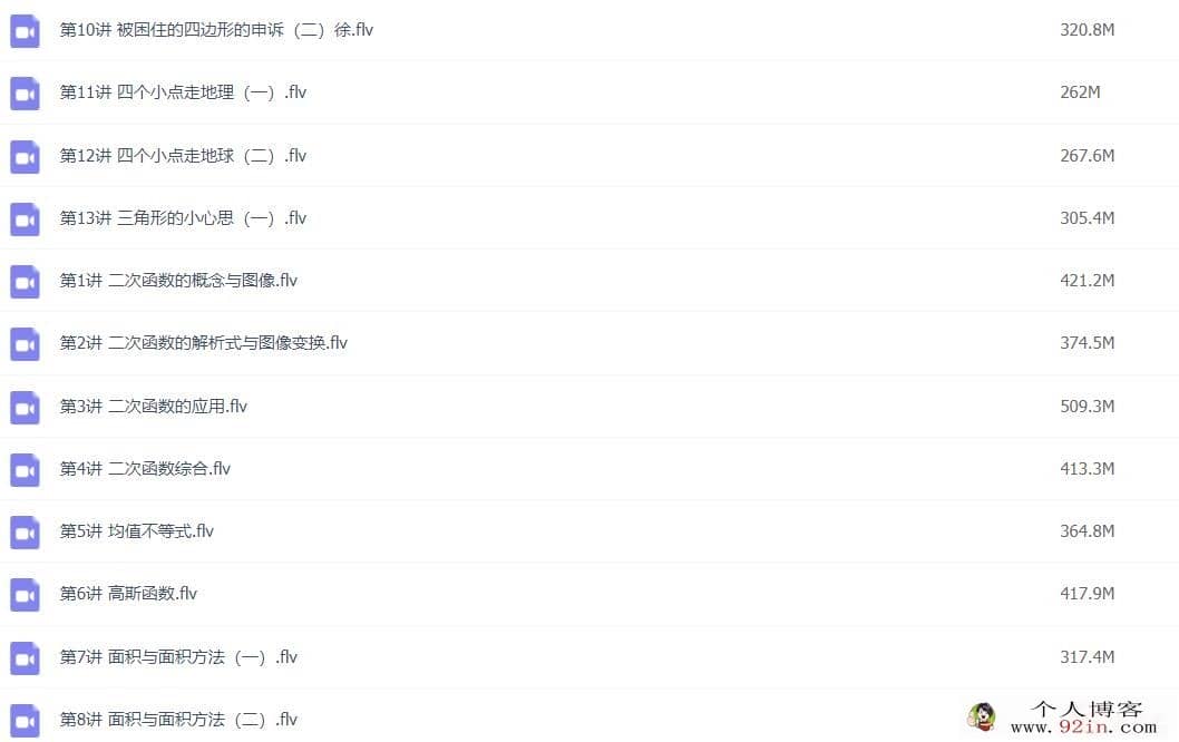 徐德直 初二数学春季目标班 13讲百度网盘