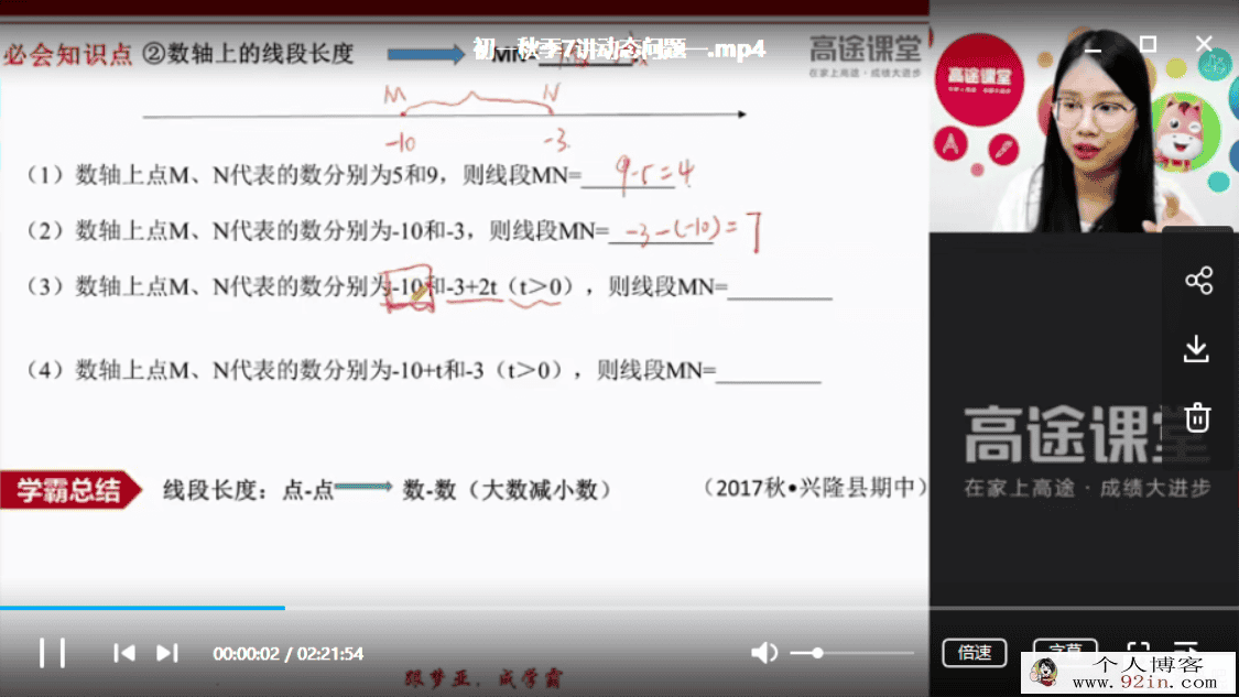 2019高途课堂-初一数学-刘梦亚秋季班百度云下载