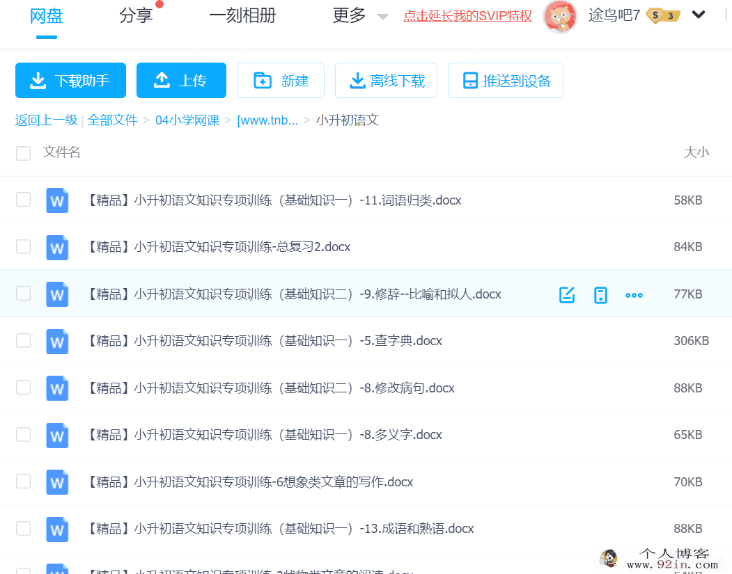 小升初语文专题知识点专项训练，专题专练百度云下载