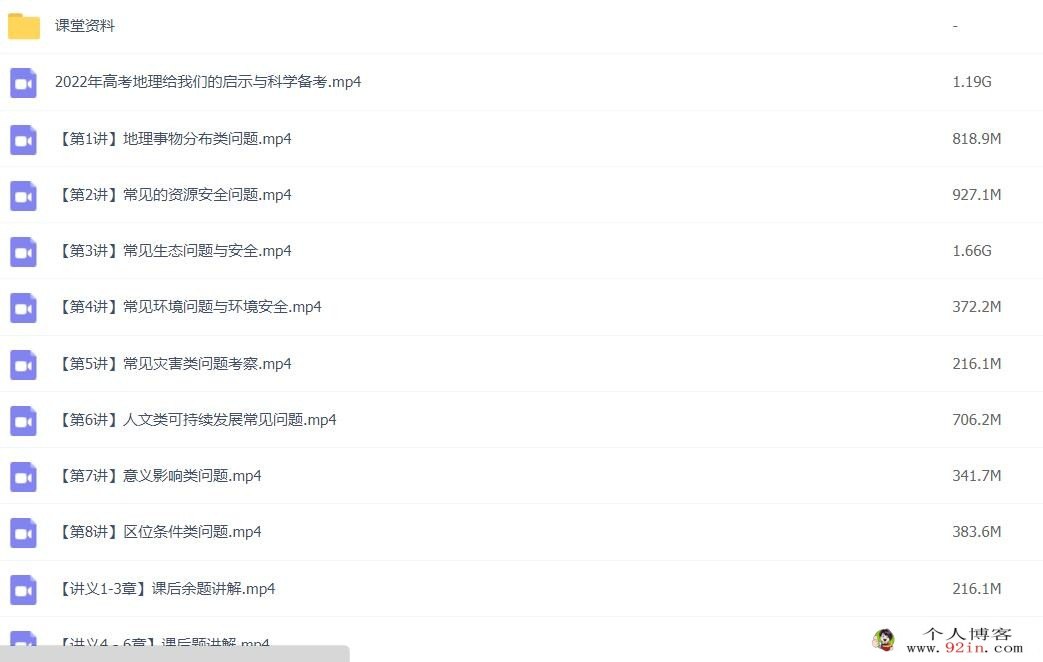 张艳平2023年高考地理二轮复习寒春联报 寒假班更新8讲 百度网盘分享