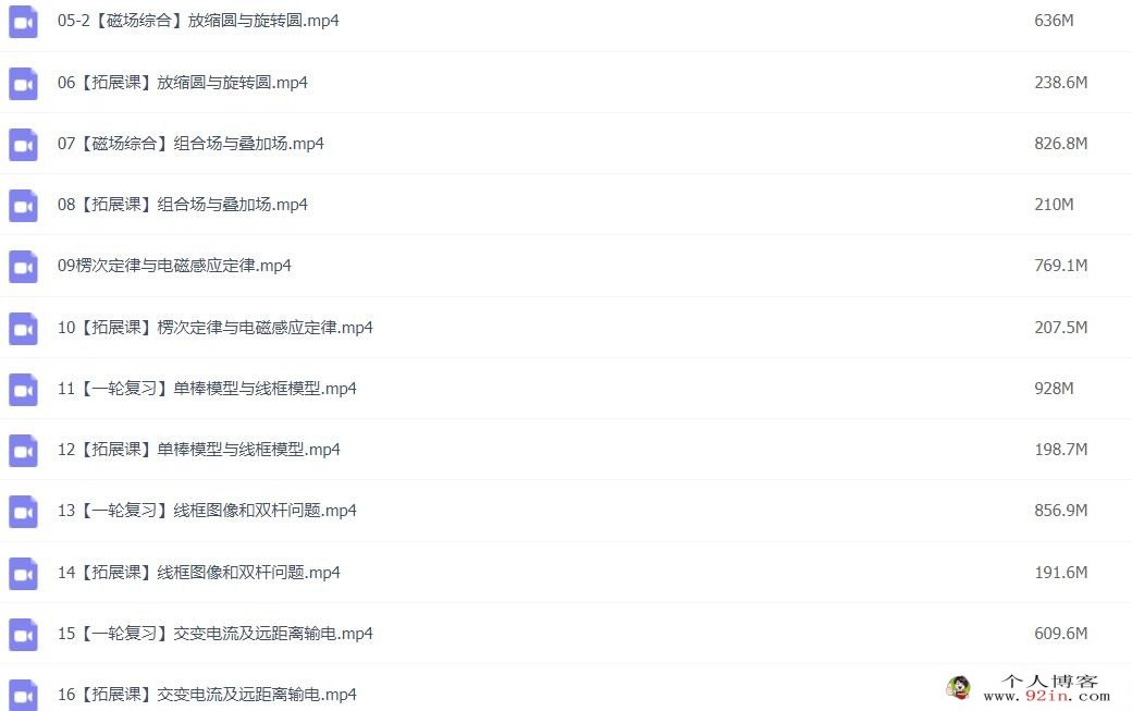 宁致远2023年高考物理A+二轮复习寒春联报 寒假班更新16讲 百度网盘下载