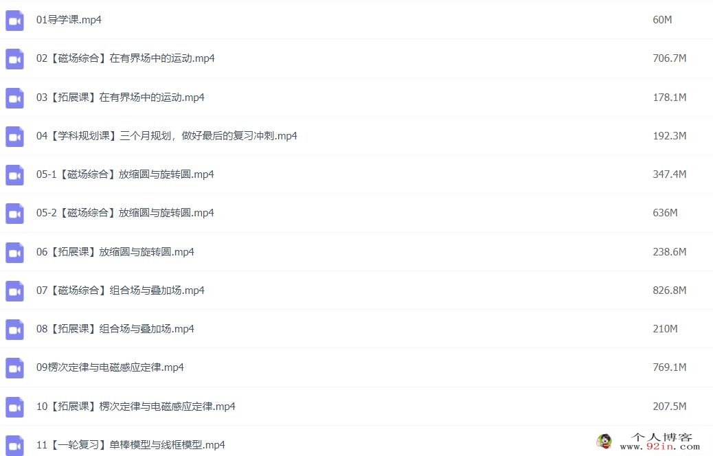 宁致远2023年高考物理A+二轮复习寒春联报 寒假班更新16讲 百度网盘下载