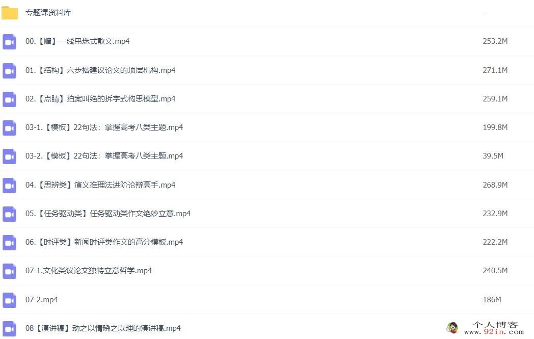 2023陈瑞春高考作文专题班（专题课）更新8讲 百度网盘分享