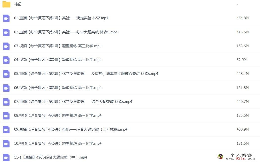 林森2023年高考化学S班二轮复习寒春联报 春季班更新14讲 百度网盘下载