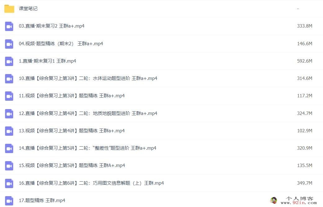 王群 2023年高考地理A+二轮复习寒春联报 春季班更新14讲 百度网盘下载