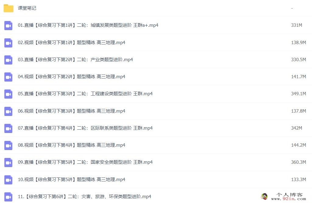 王群 2023年高考地理A+二轮复习寒春联报 春季班更新14讲 百度网盘下载