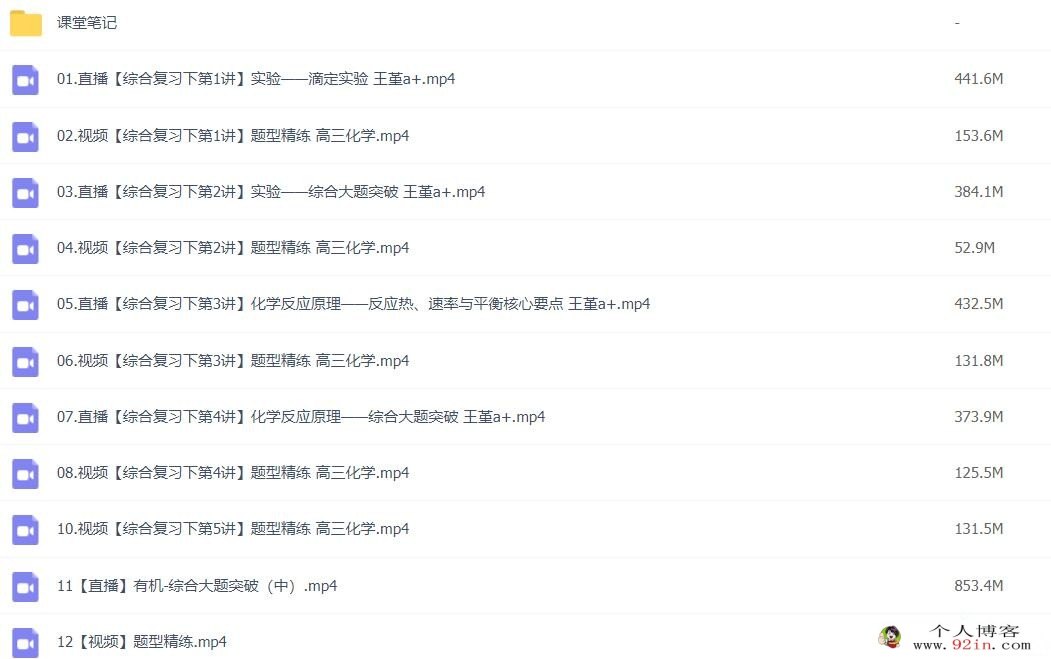 王堇 2023年高考化学A+二轮复习寒春联报 春季班更新14讲 密训班更新1讲百度网盘下载