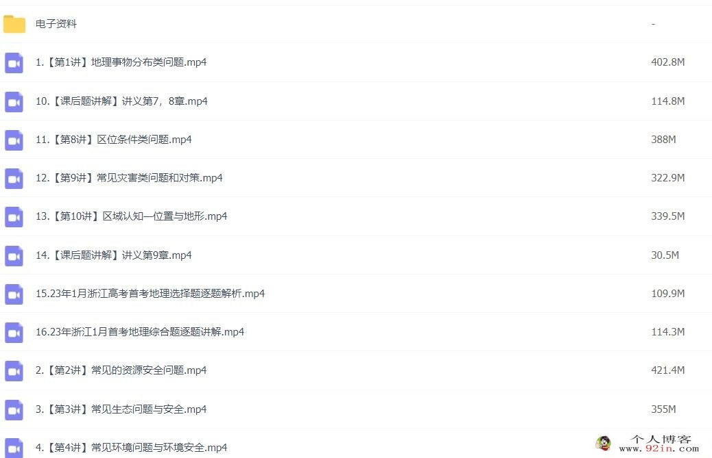 张艳平2023年高考地理二轮复习寒春联报 春季班更新32讲 百度网盘下载